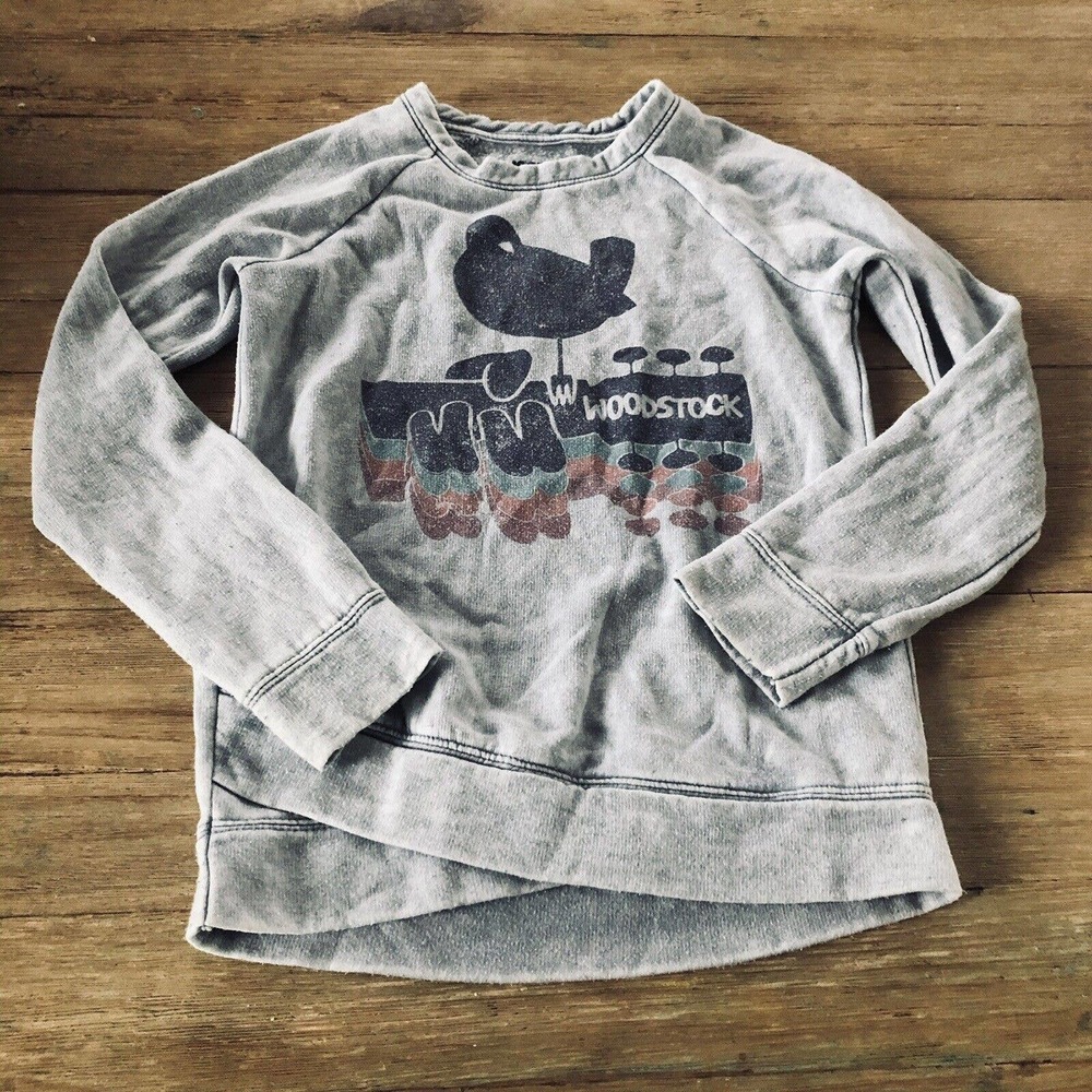 Woodstock Kids Long Sleeve Sweatshirt Super Soft Gray 7/8